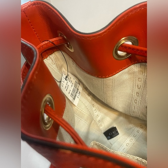 New tags Gucci Bright Diamante leather medium bucket bag red high end designer - Picture 11 of 17